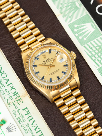 Rolex Day-Date Sapphire Baguette - Ref. 18038