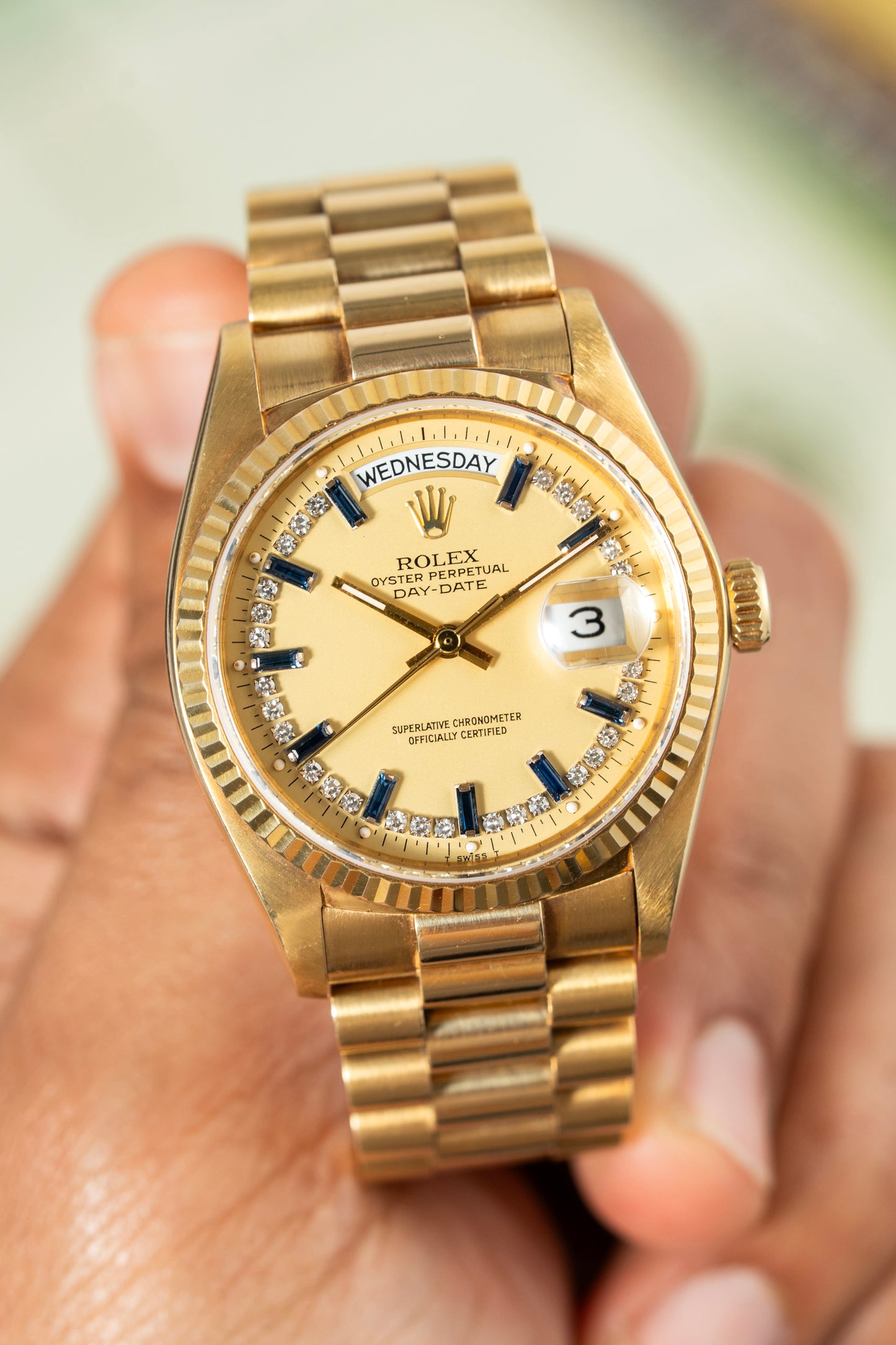 Rolex Day-Date Sapphire Baguette - Ref. 18038