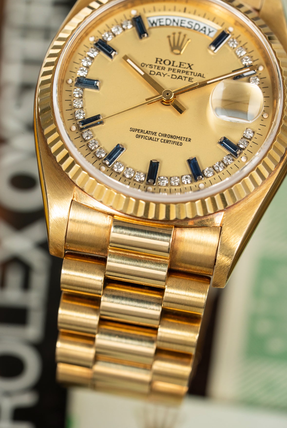 Rolex Day-Date Sapphire Baguette - Ref. 18038