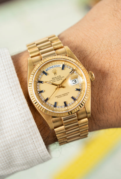 Rolex Day-Date Sapphire Baguette - Ref. 18038