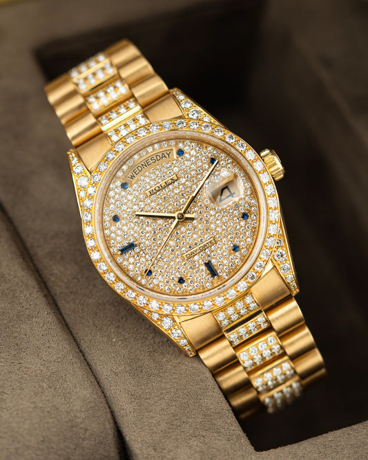 Rolex Day-Date 36mm Pavé Sapphire - Ref. 18138