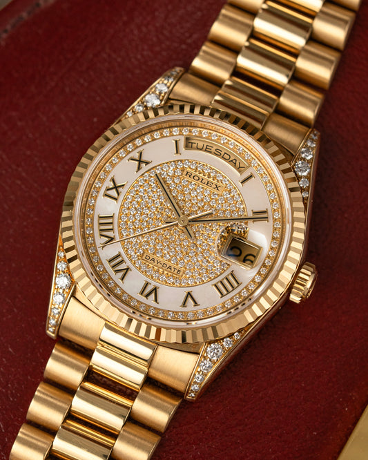 Rolex Day-Date 36mm Carousel Pavé Mother of Pearl - Ref. 18338